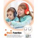 KVIDIO Kids Headphones with Mic, Foldable Wired Child Headphones with Safe Volume Limited 85dB/94dB and HD Sound Sharing Fundtion, Durable Pink Headsets for Girls,iPad,PC,Cellphone,Online Class