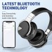 Tapela E7 Wireless Active Noise Cancelling Headphones, Over Ear Bluetooth Headphones with Microphone, 28H Playtime, Deep Bass, Comfortable Protein Ear Cups, for Travel, Home Office - Titanium Black